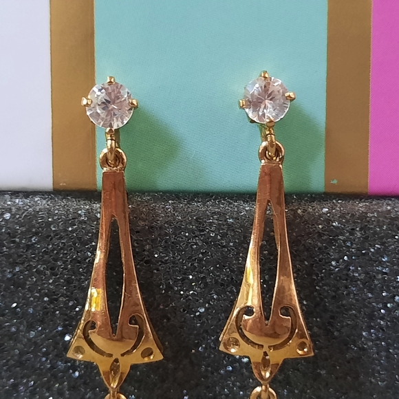 Vintage 18K Yellow Gold Custom Cultured Pearl Sapphire Screwback Earrings - Picture 12 of 15